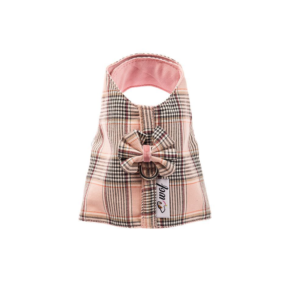 arnes textil rosa lineas oscuras cruzadas arnes textil rosa lineas oscuras cruzadas