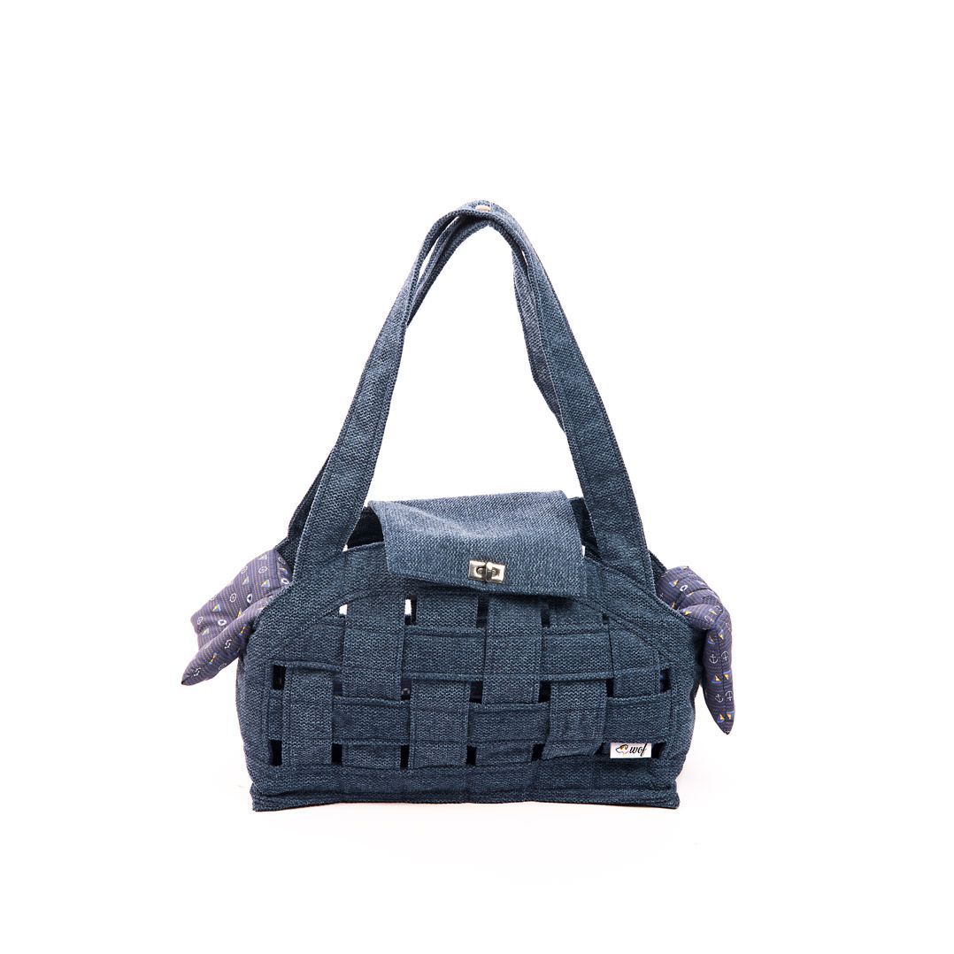 bolso rejilla azul forro azul motivos marineros frontal bolso rejilla azul forro azul motivos marineros frontal