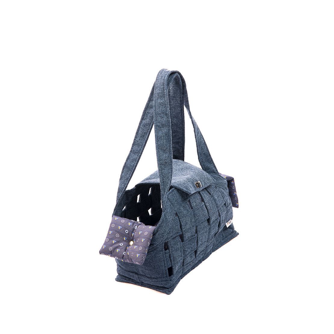 bolso rejilla azul forro azul motivos marineros lateral bolso rejilla azul forro azul motivos marineros lateral