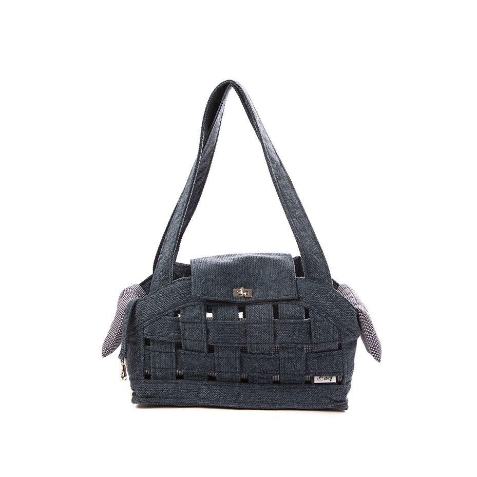 bolso rejilla azul forro motivo geometrico frontal bolso rejilla azul forro motivo geometrico frontal