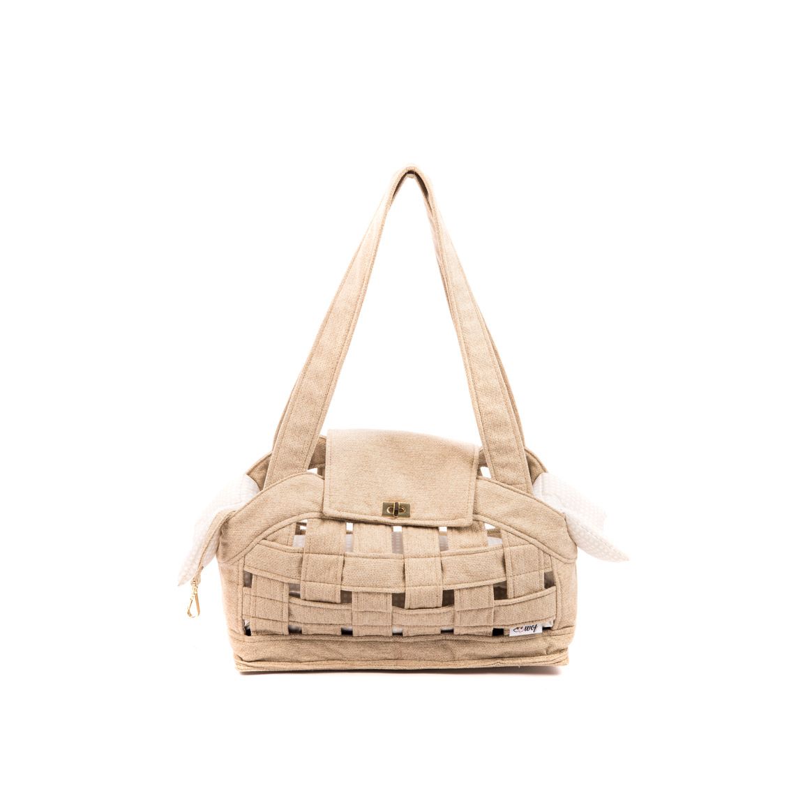 bolso rejilla beige forro beige con cuadritos frontal bolso rejilla beige forro beige con cuadritos frontal
