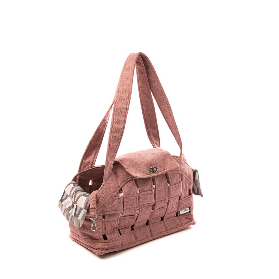 bolso rejilla rosa coral forro motivos geometricos lateral bolso rejilla rosa coral forro motivos geometricos lateral