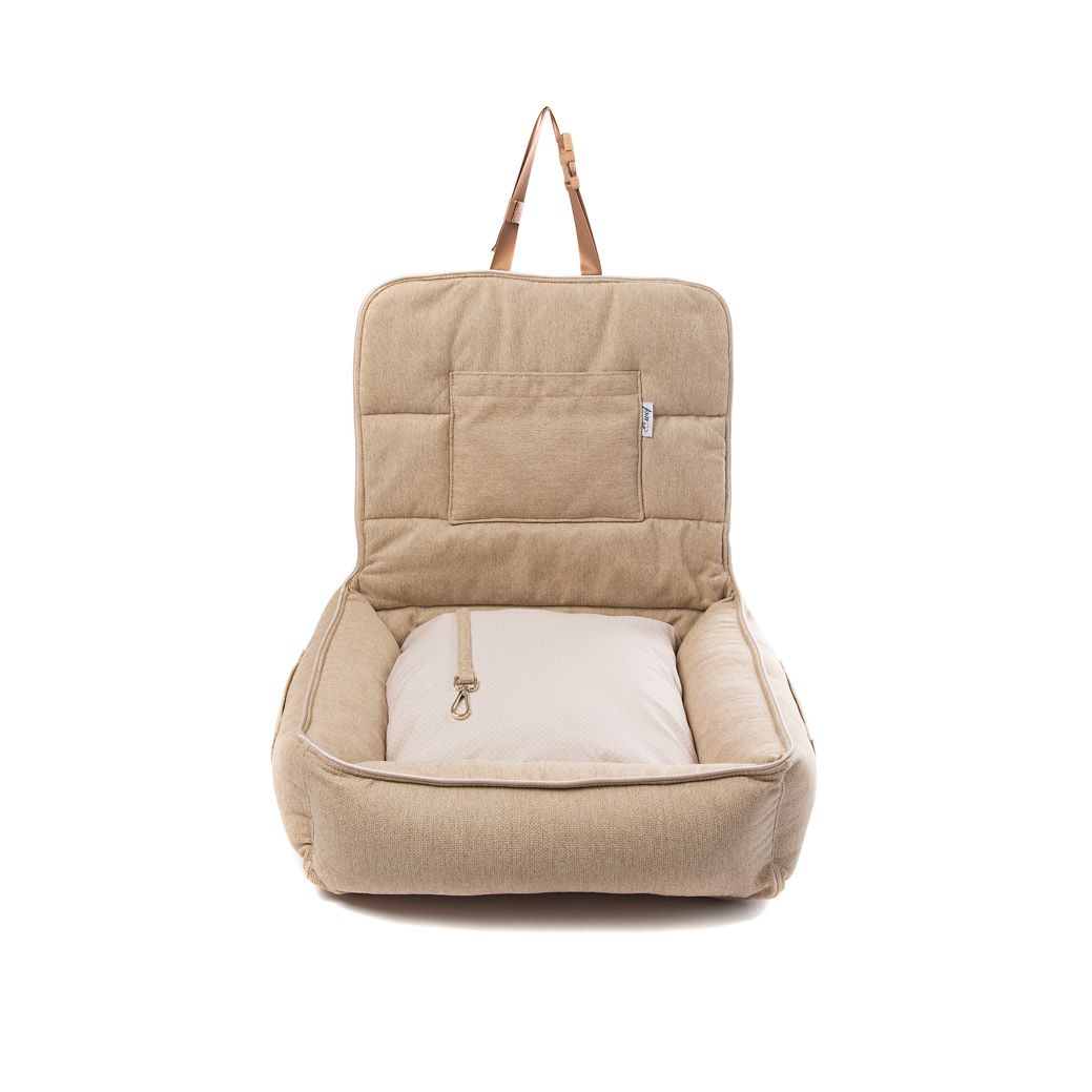 cama coche beige cojin beige claro topos cama coche beige cojin beige claro topos