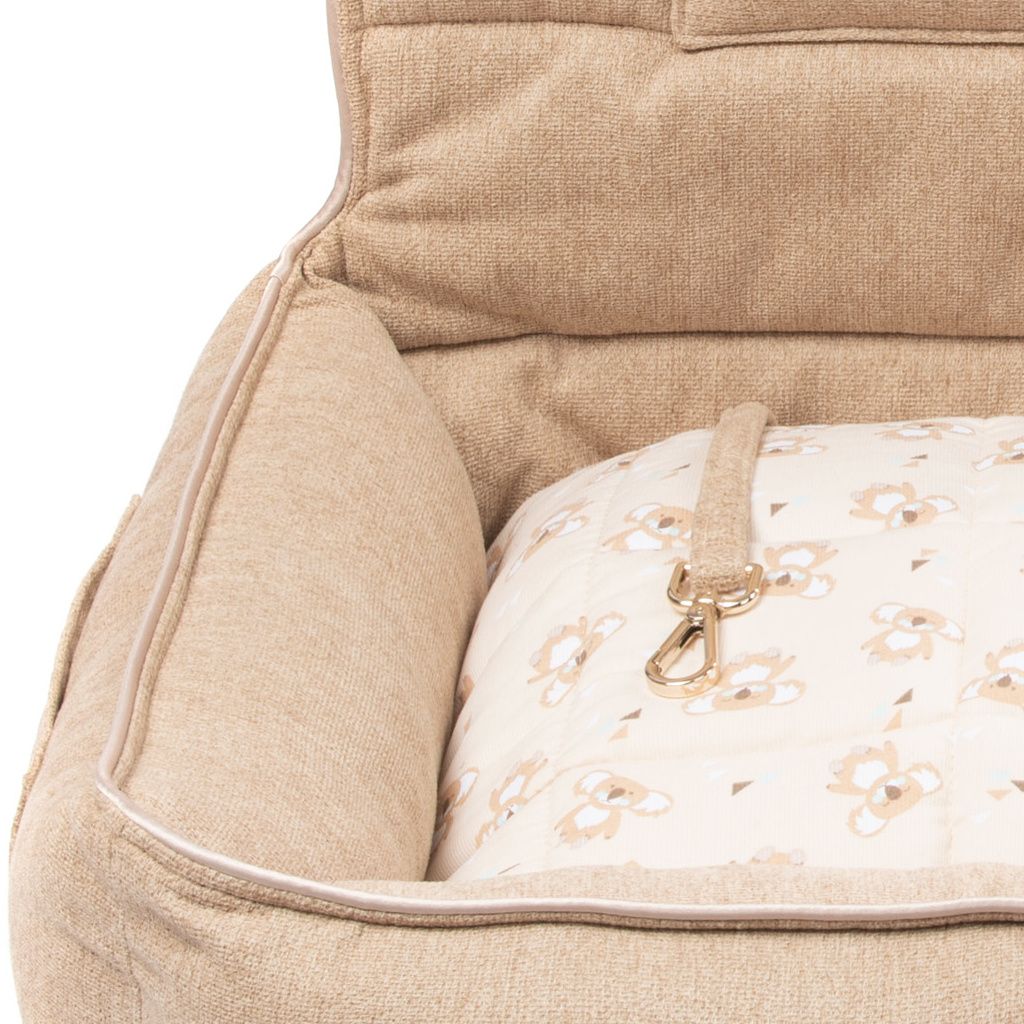 cama para coche beige cojin koalas detalle cama para coche beige cojin koalas detalle