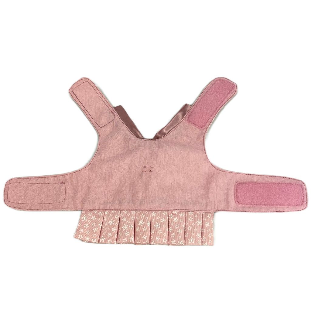arnes textil rosa con estrellitas y faldita interior arnes textil rosa con estrellitas y faldita interior