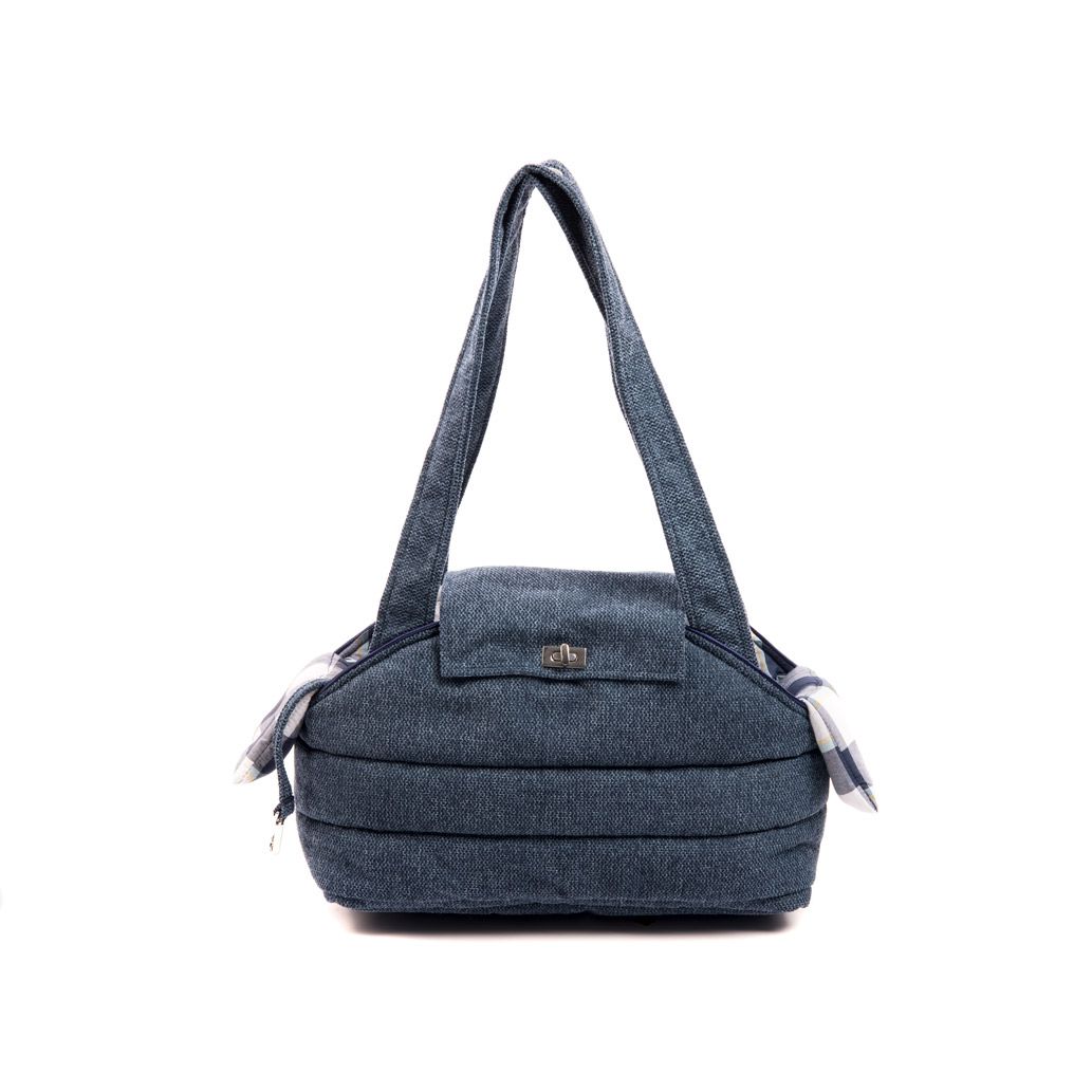 bolso tapeta azul jaspeado forro cuadros azules trasero bolso tapeta azul jaspeado forro cuadros azules trasero
