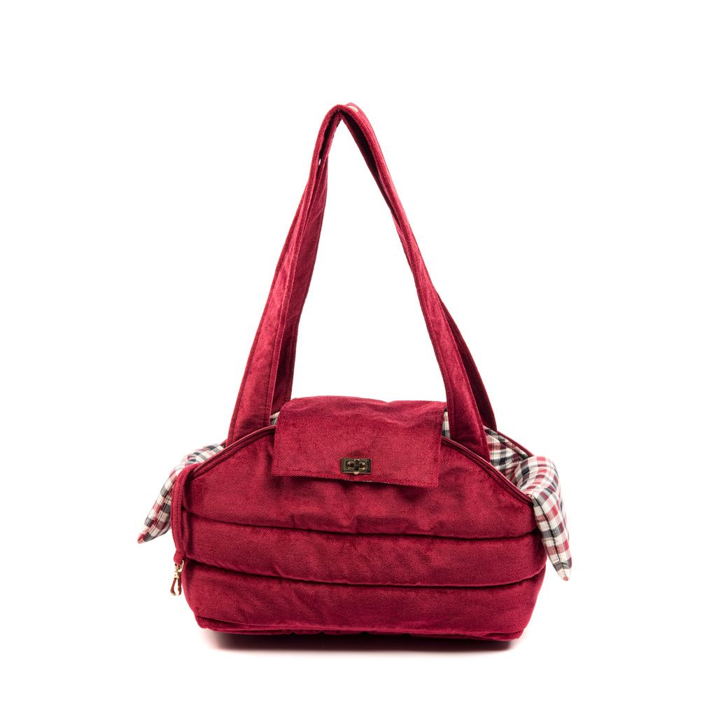 bolso tapeta rojo forro cuadros rojos beige y negros trasero bolso tapeta rojo forro cuadros rojos beige y negros trasero