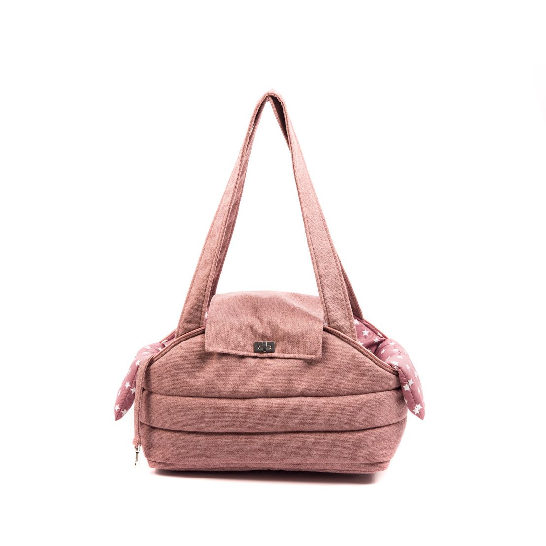 bolso tapeta rosa coral forro rosa coral con estrellitas trasero bolso tapeta rosa coral forro rosa coral con estrellitas trasero